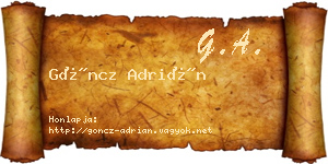 Göncz Adrián névjegykártya