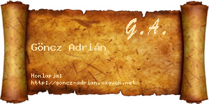Göncz Adrián névjegykártya